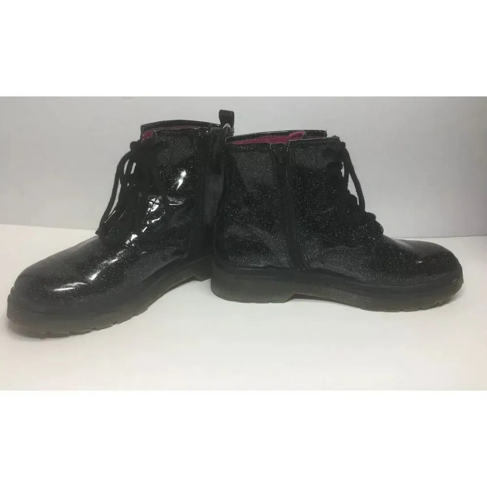 STEVIES Girls Womens‎ JPlay Black Glitter Ankle Boots Shoes Size 4M